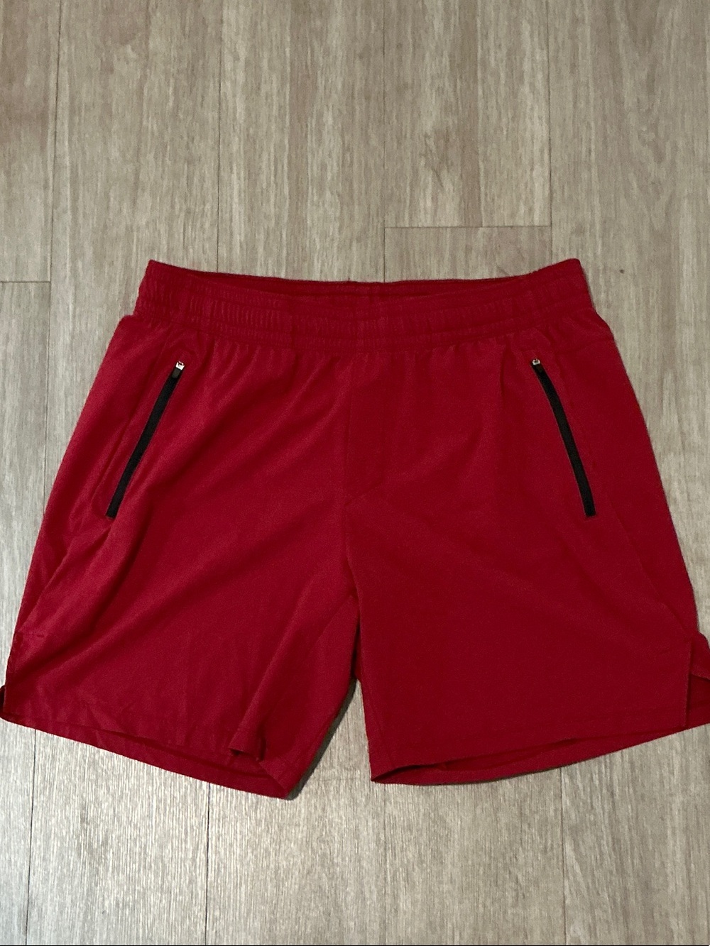 all in motion Red Men's Athletic Shorts with Zip Pockets